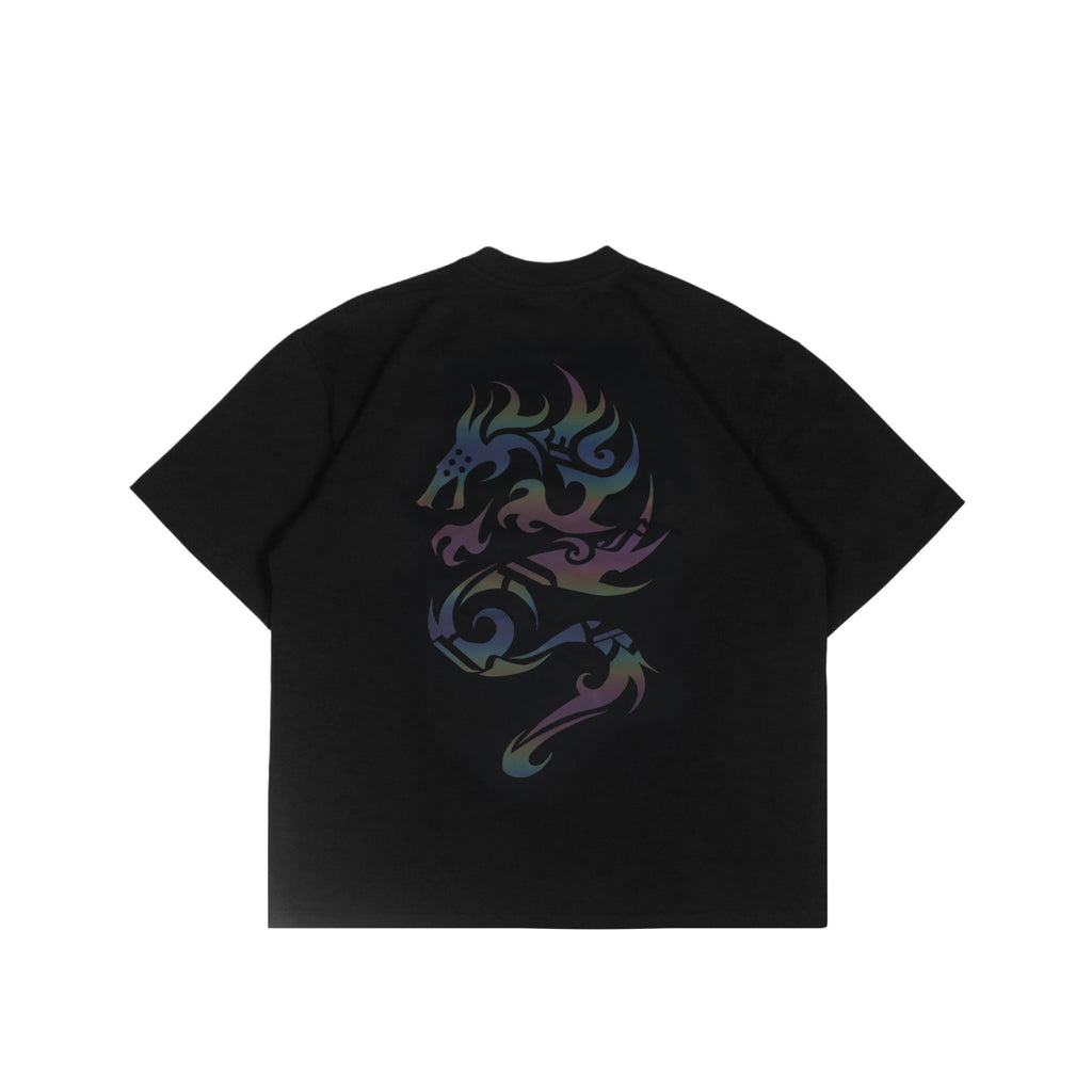 Rainbow Reflective Dragon Aura Tee Black