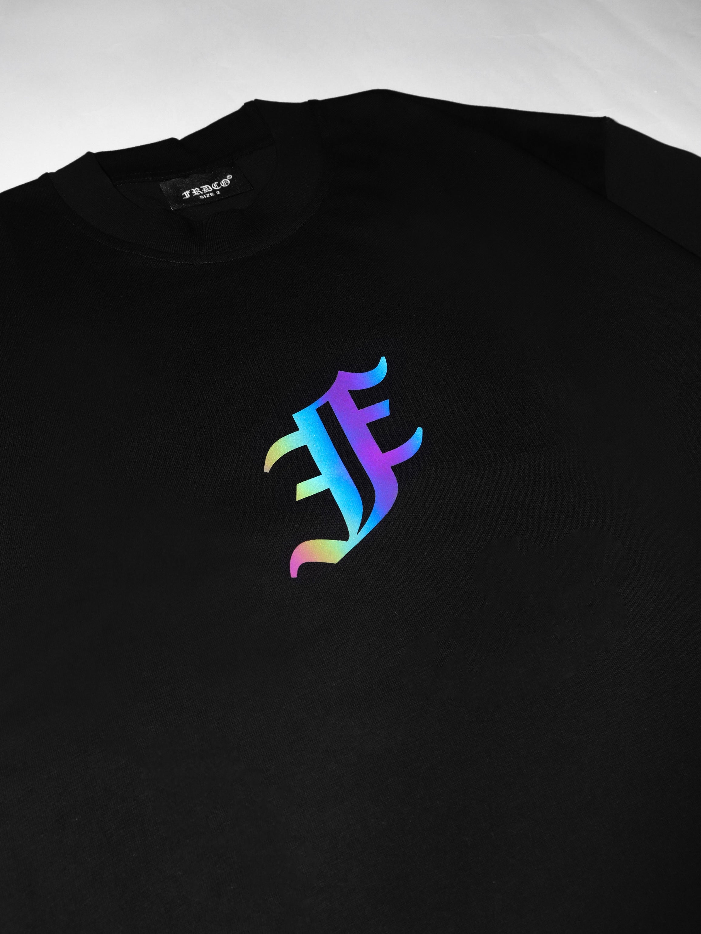 Rainbow Reflective Dragon Aura Tee Black
