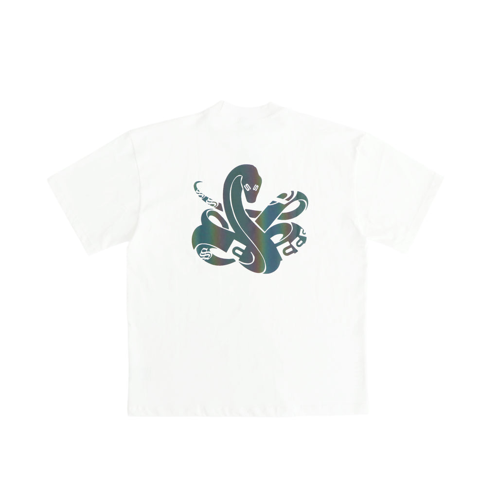 Triple S : Rainbow Reflective Snake Tee White