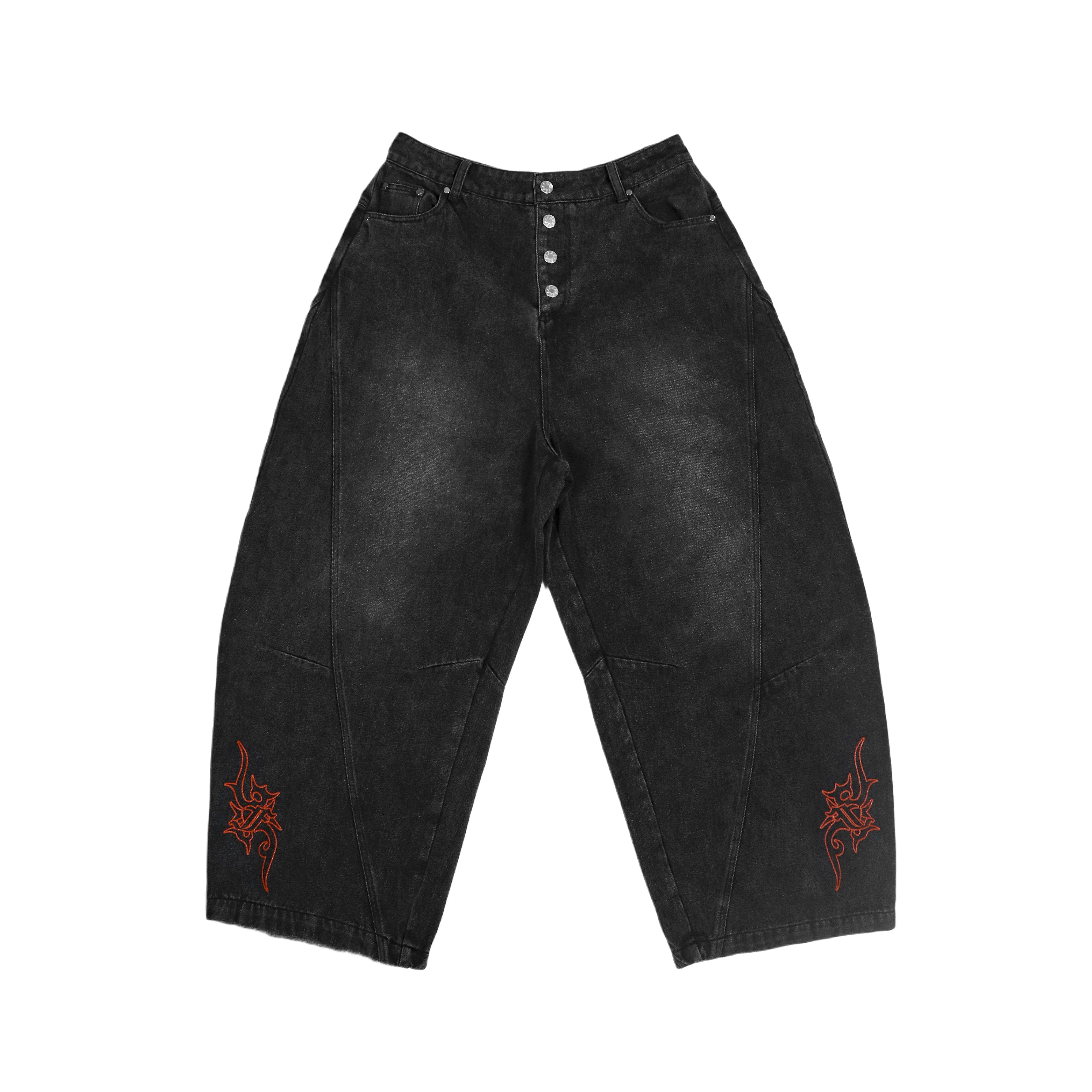 Aura Curved Jeans Black