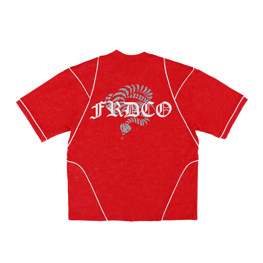 Stoned Snake Bone Washed Tee Red