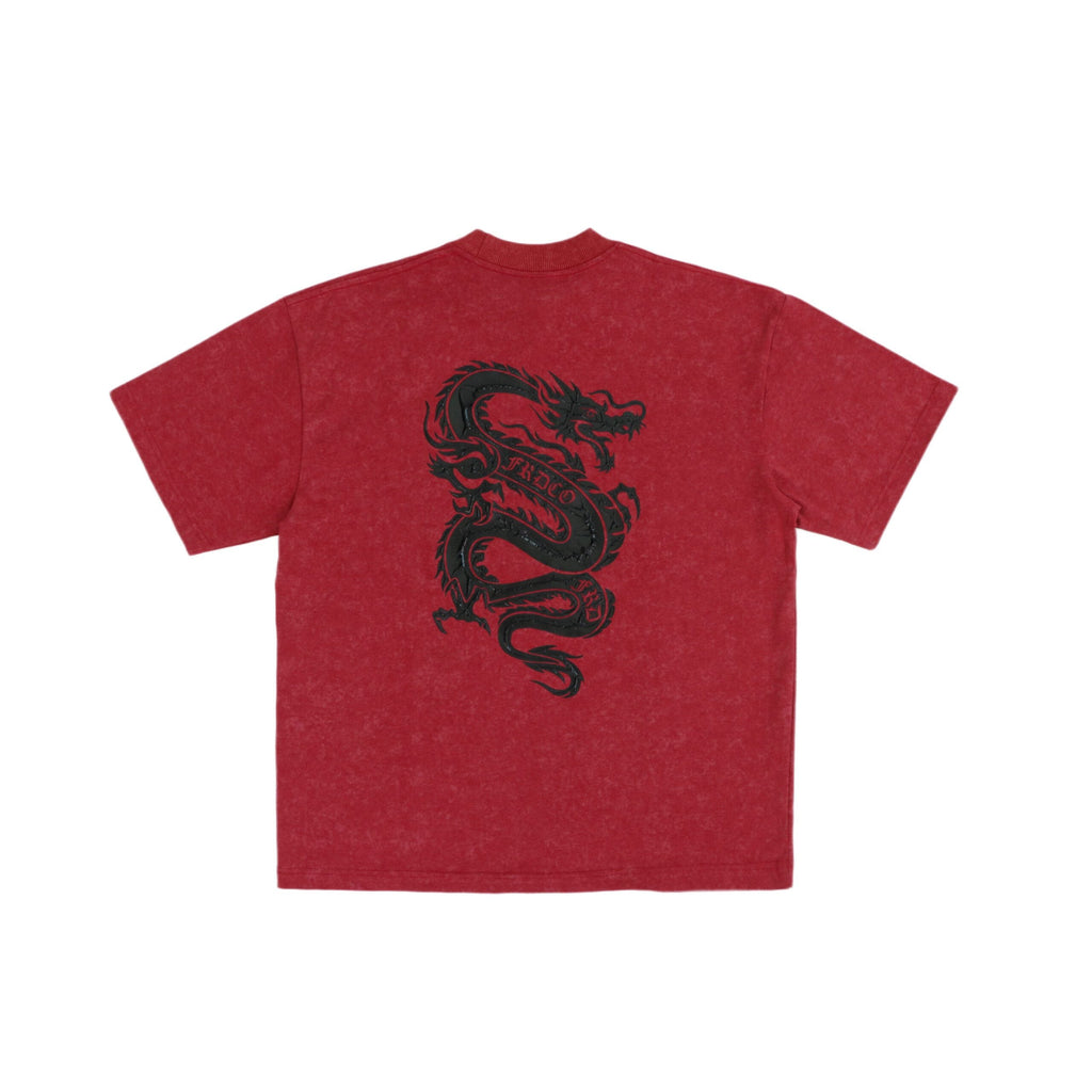 Dark Dragon Stoned Wash Tee Red