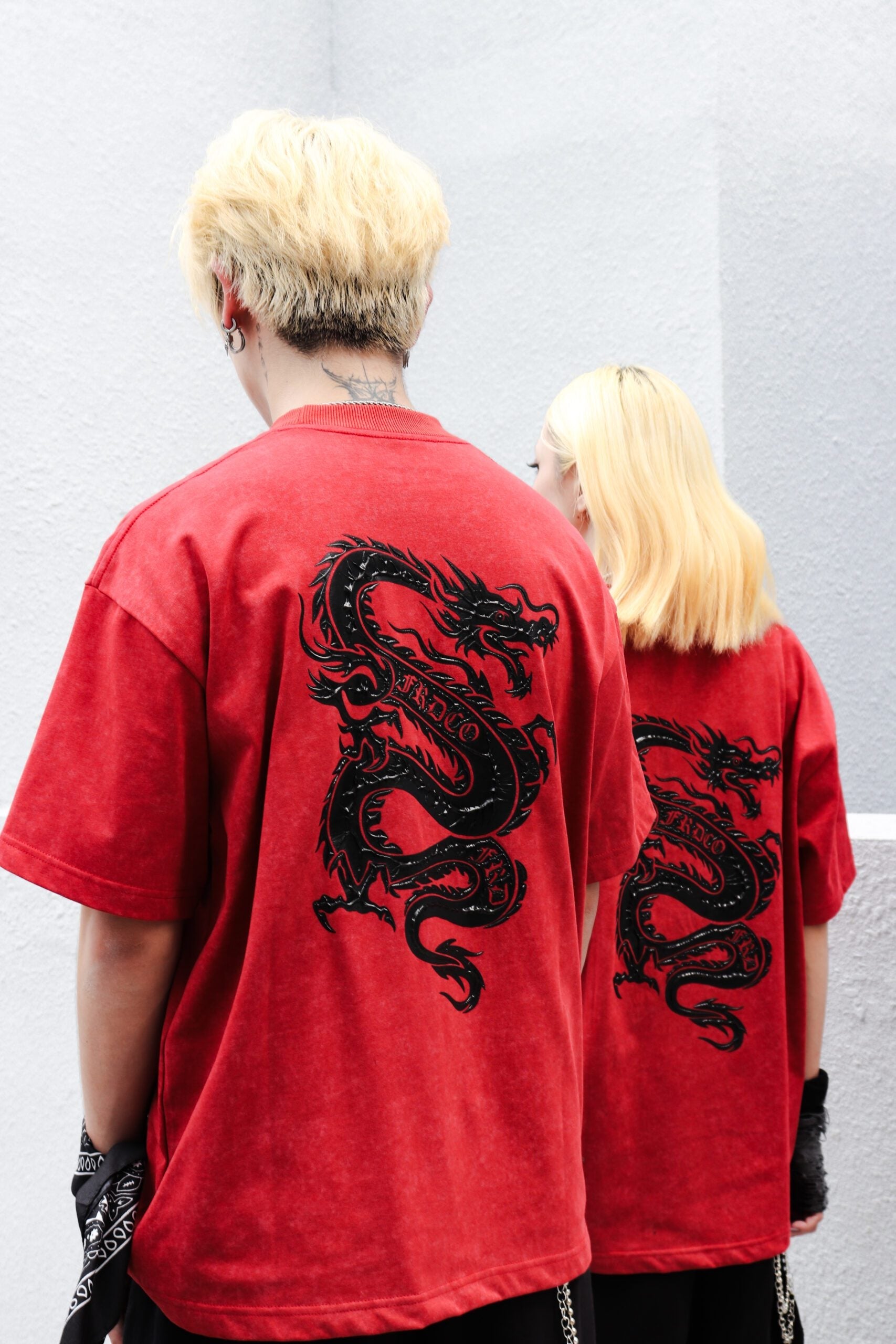 Dark Dragon Stoned Wash Tee Red