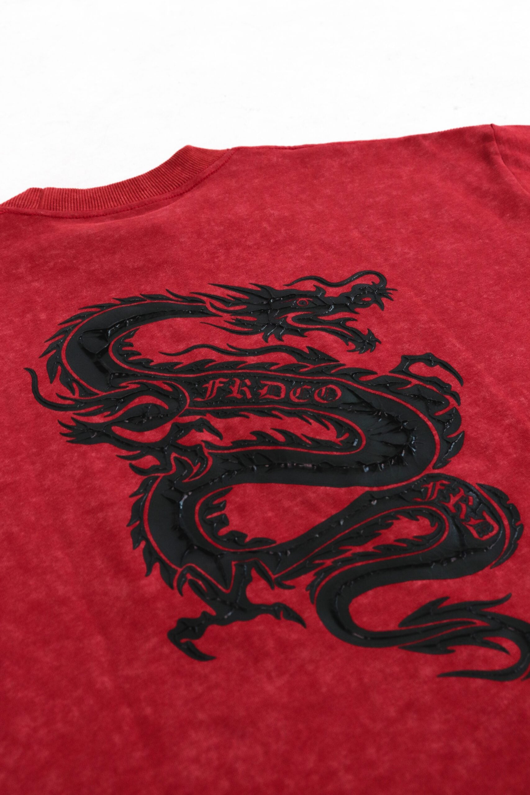 Dark Dragon Stoned Wash Tee Red