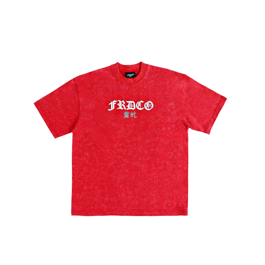 Razer Embossed Snake Washed Tee Red