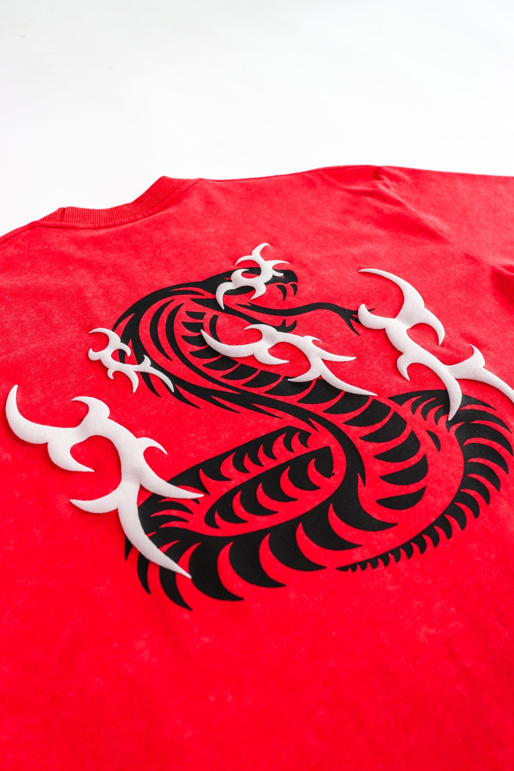 Razer Embossed Snake Washed Tee Red