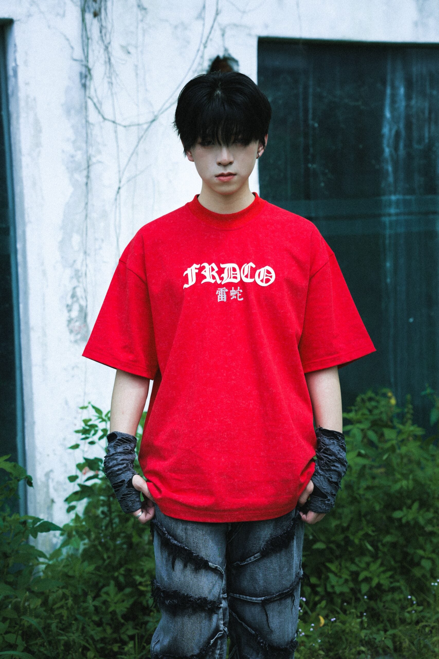 Razer Embossed Snake Washed Tee Red