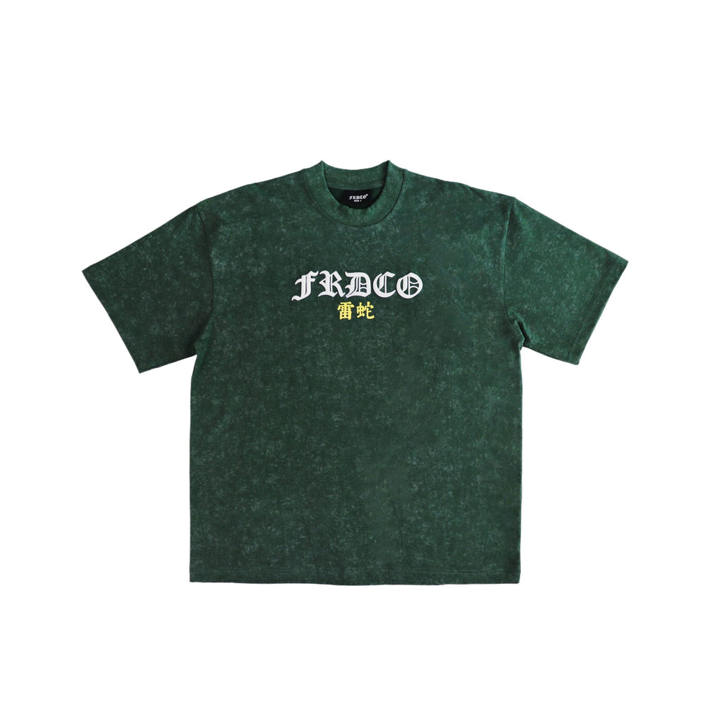 Razer Embossed Snake Washed Tee Green