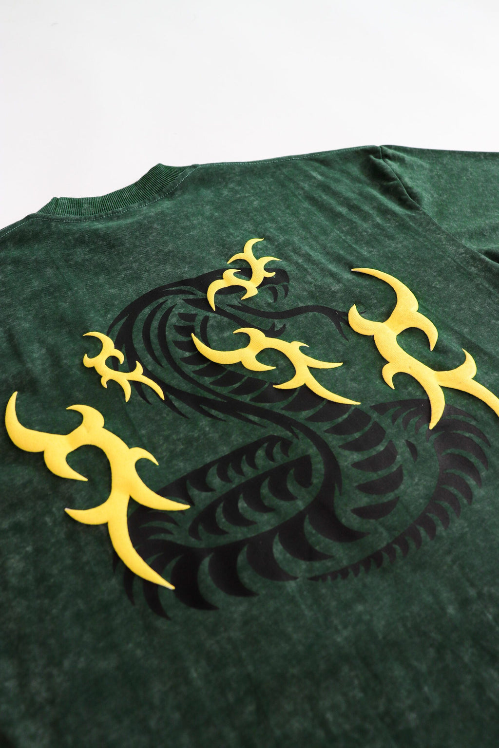 Razer Embossed Snake Washed Tee Green