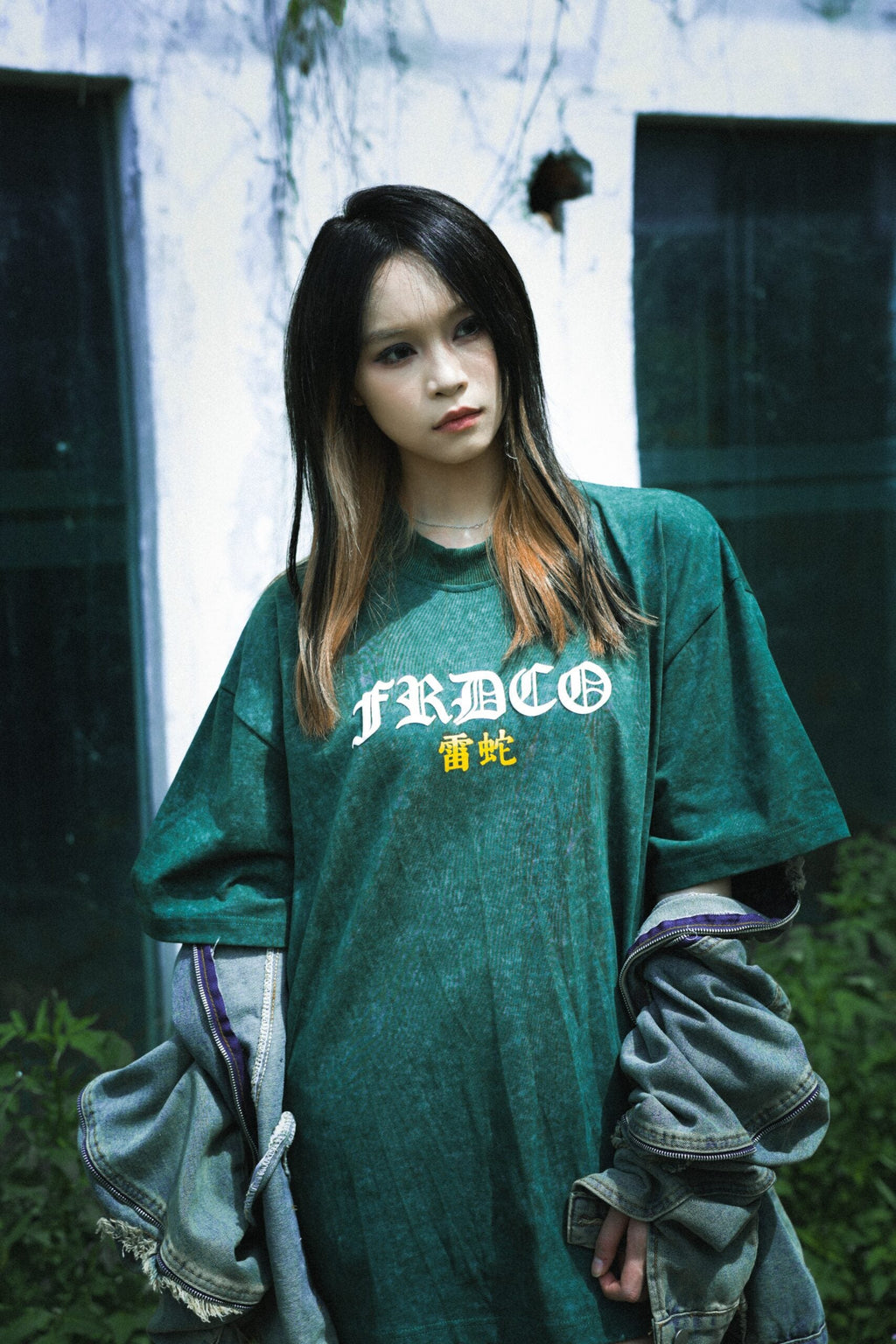 Razer Embossed Snake Washed Tee Green