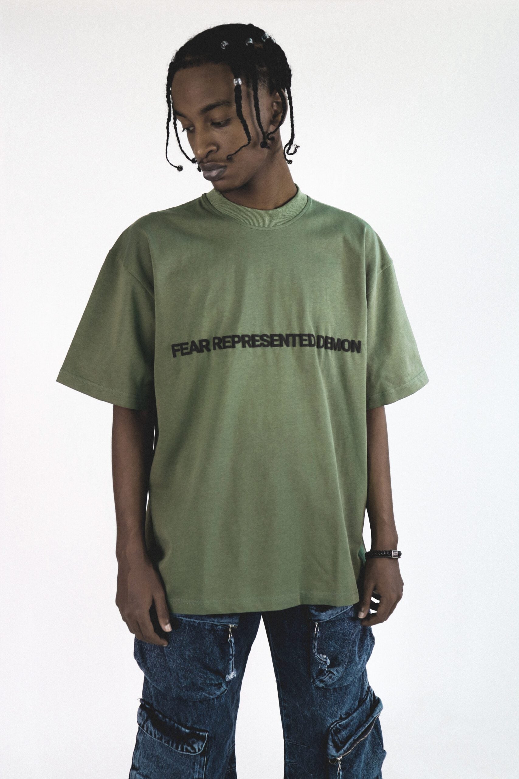 SS24 Embossed Logo Tee Army
