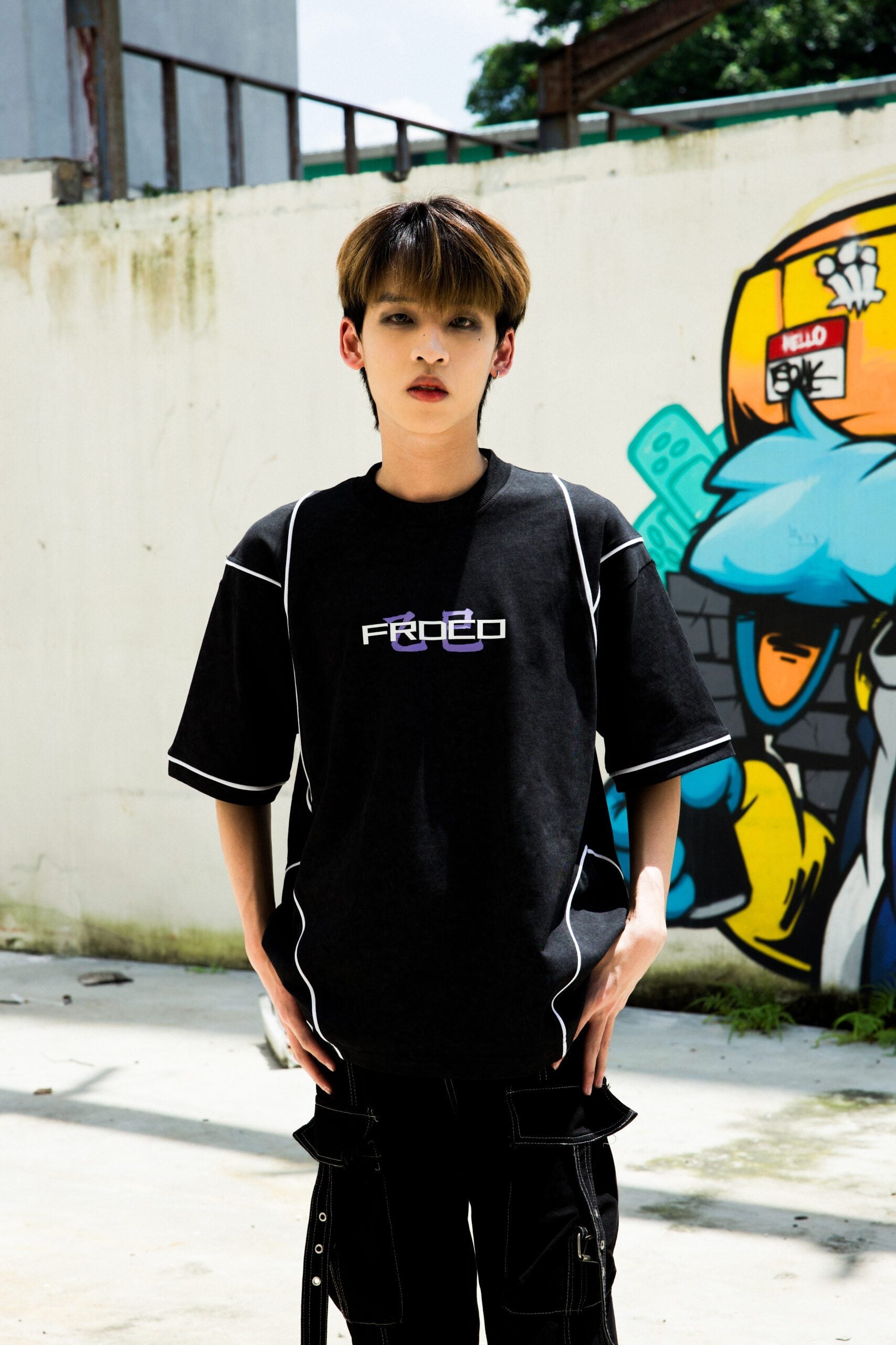 Stoned Snake Bone Washed Tee Black