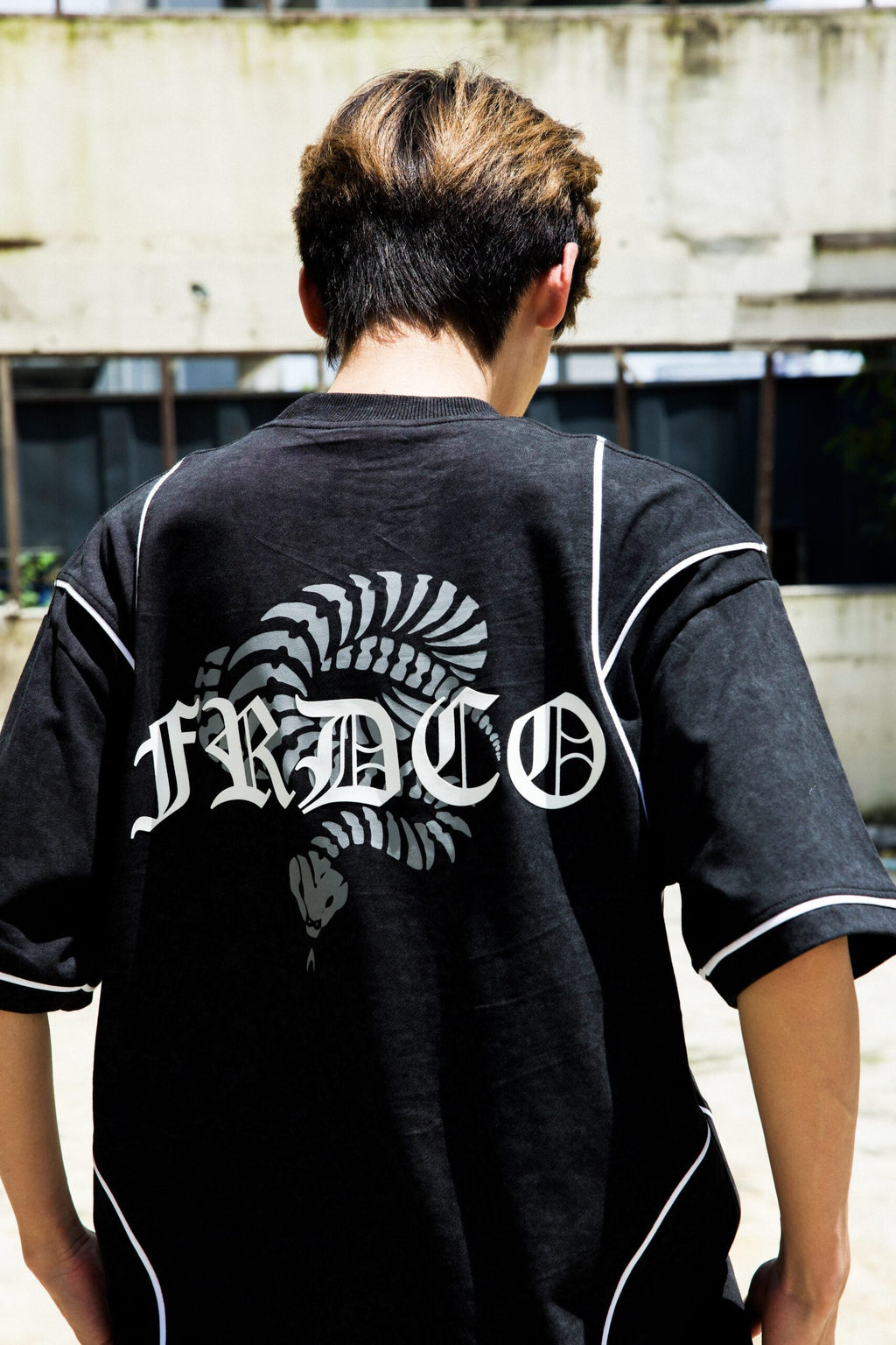 Stoned Snake Bone Washed Tee Black