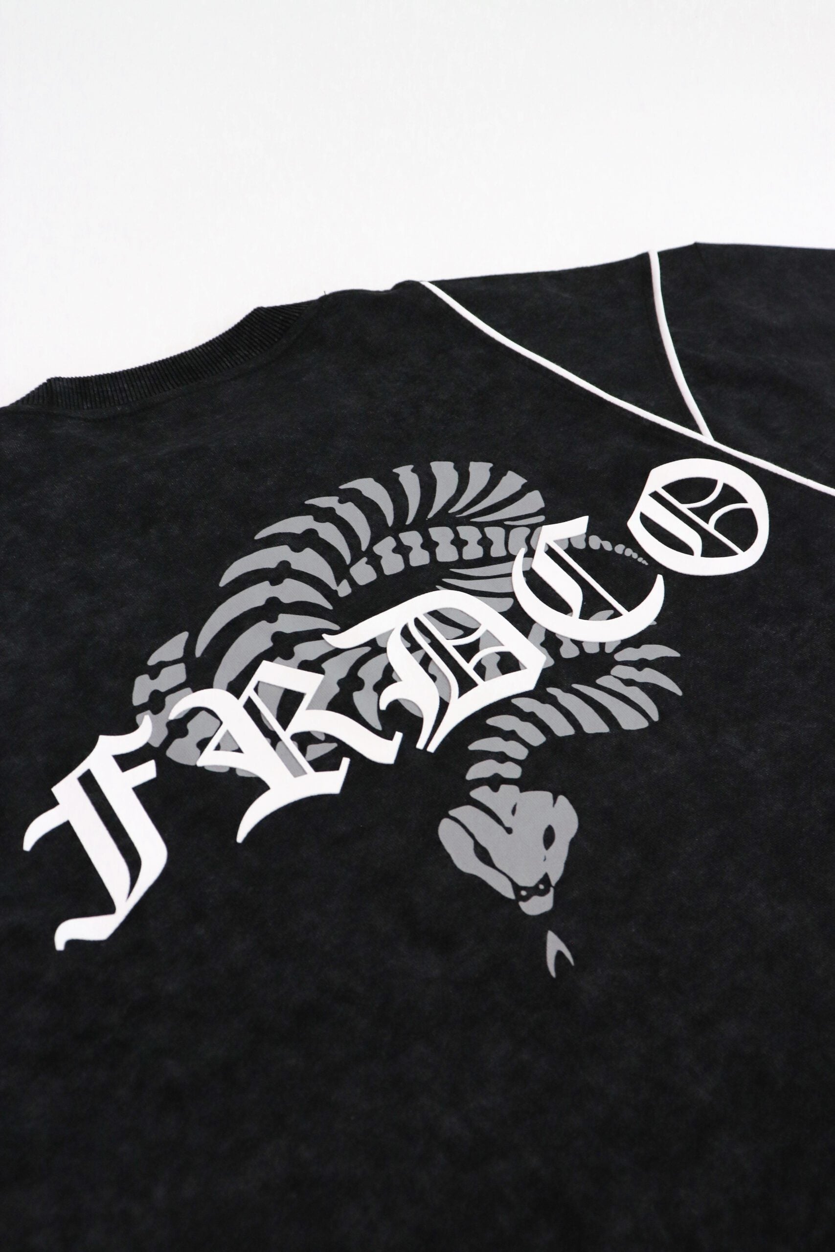 Stoned Snake Bone Washed Tee Black