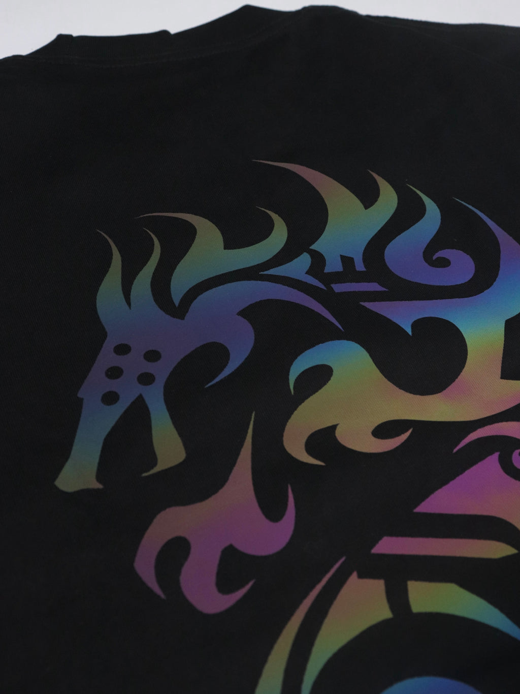 Rainbow Reflective Dragon Aura Tee Black