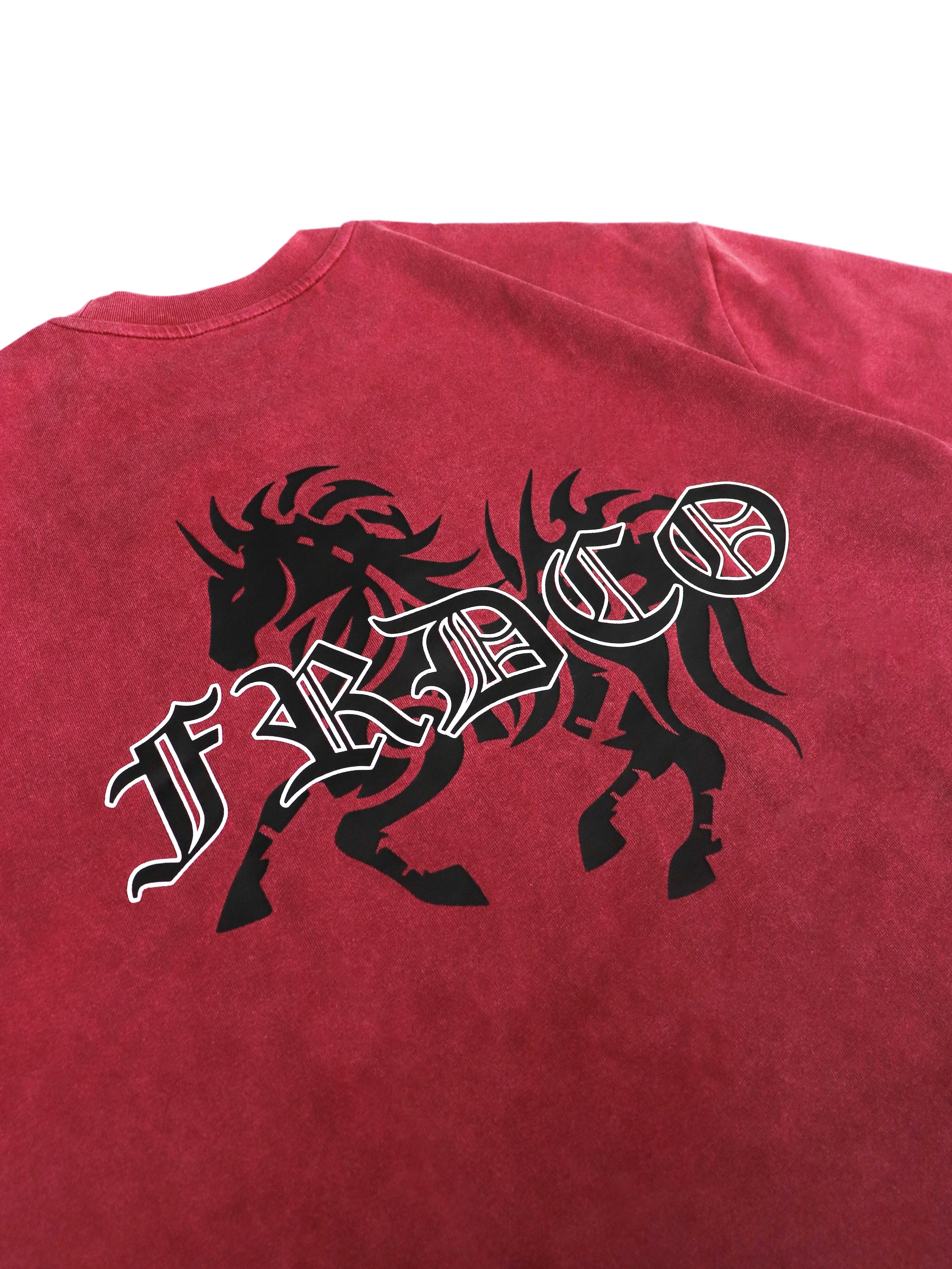 Horse EMP Washed Tee Red