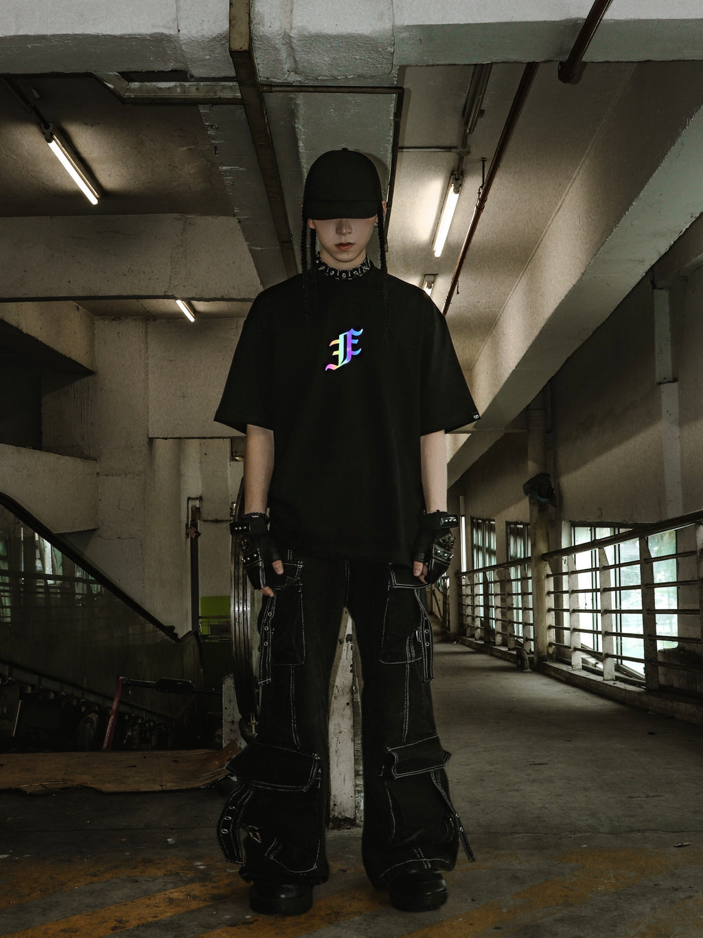 Rainbow Reflective Dragon Aura Tee Black
