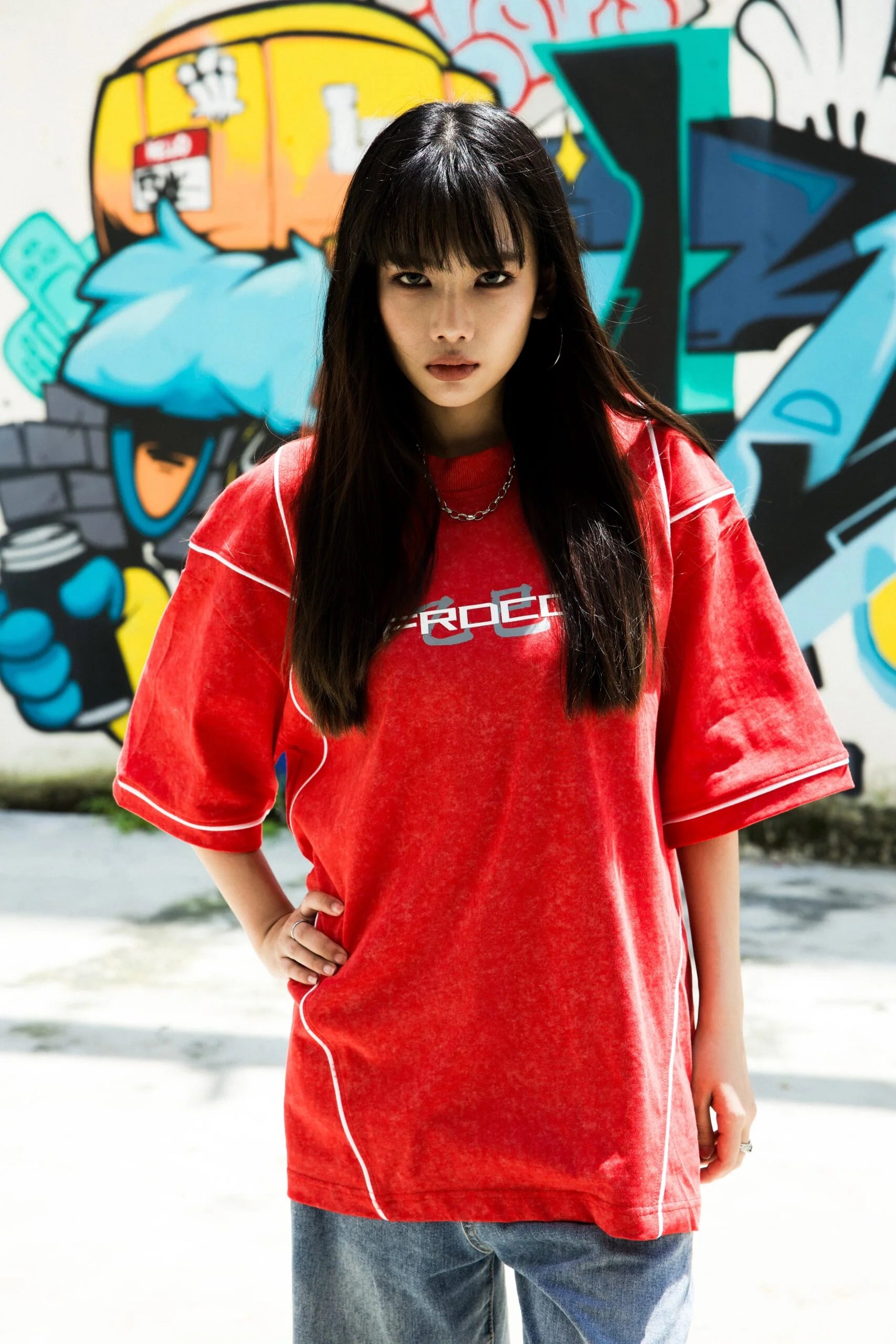 Stoned Snake Bone Washed Tee Red