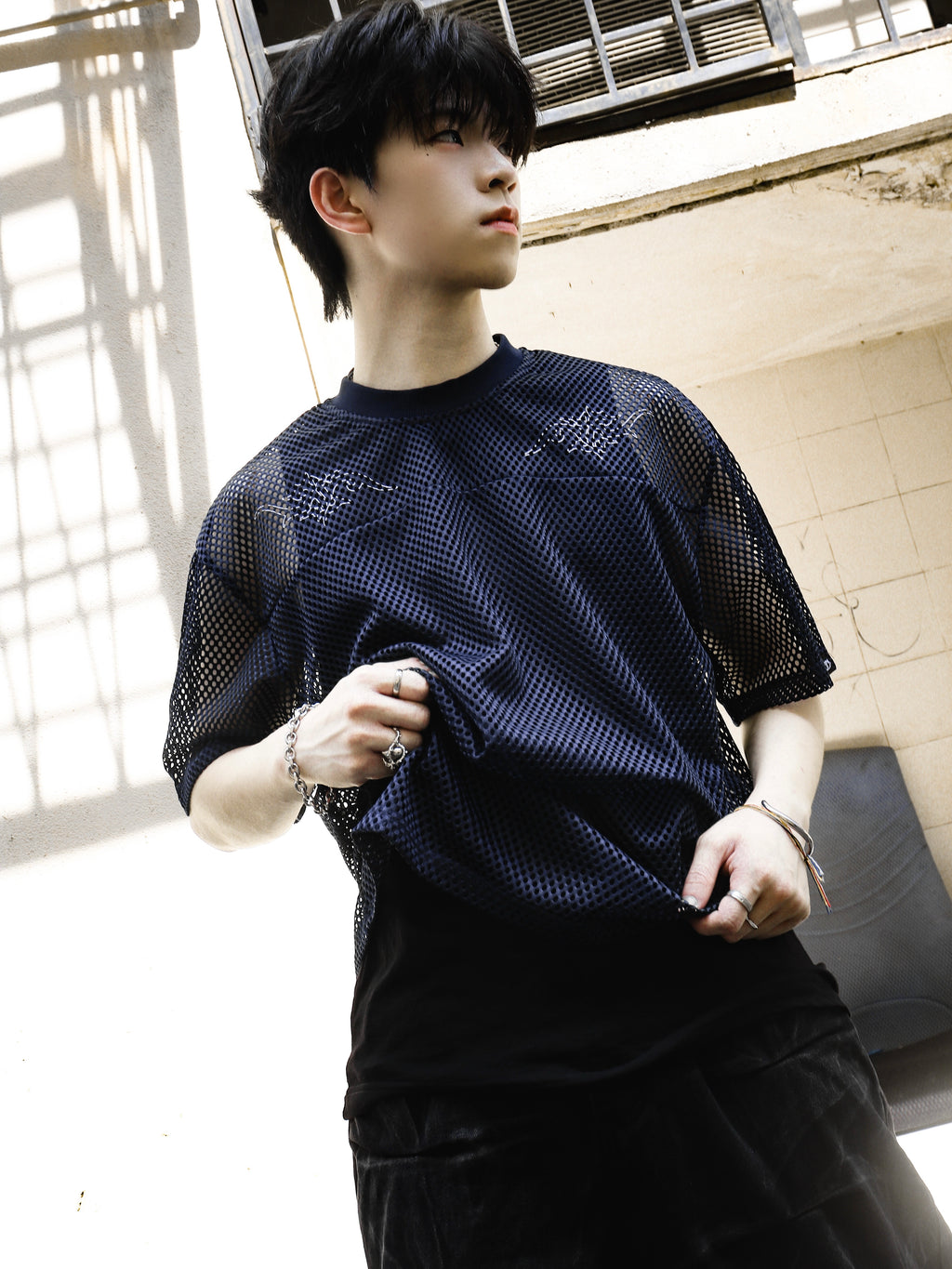 Aura Mesh Tee Navy