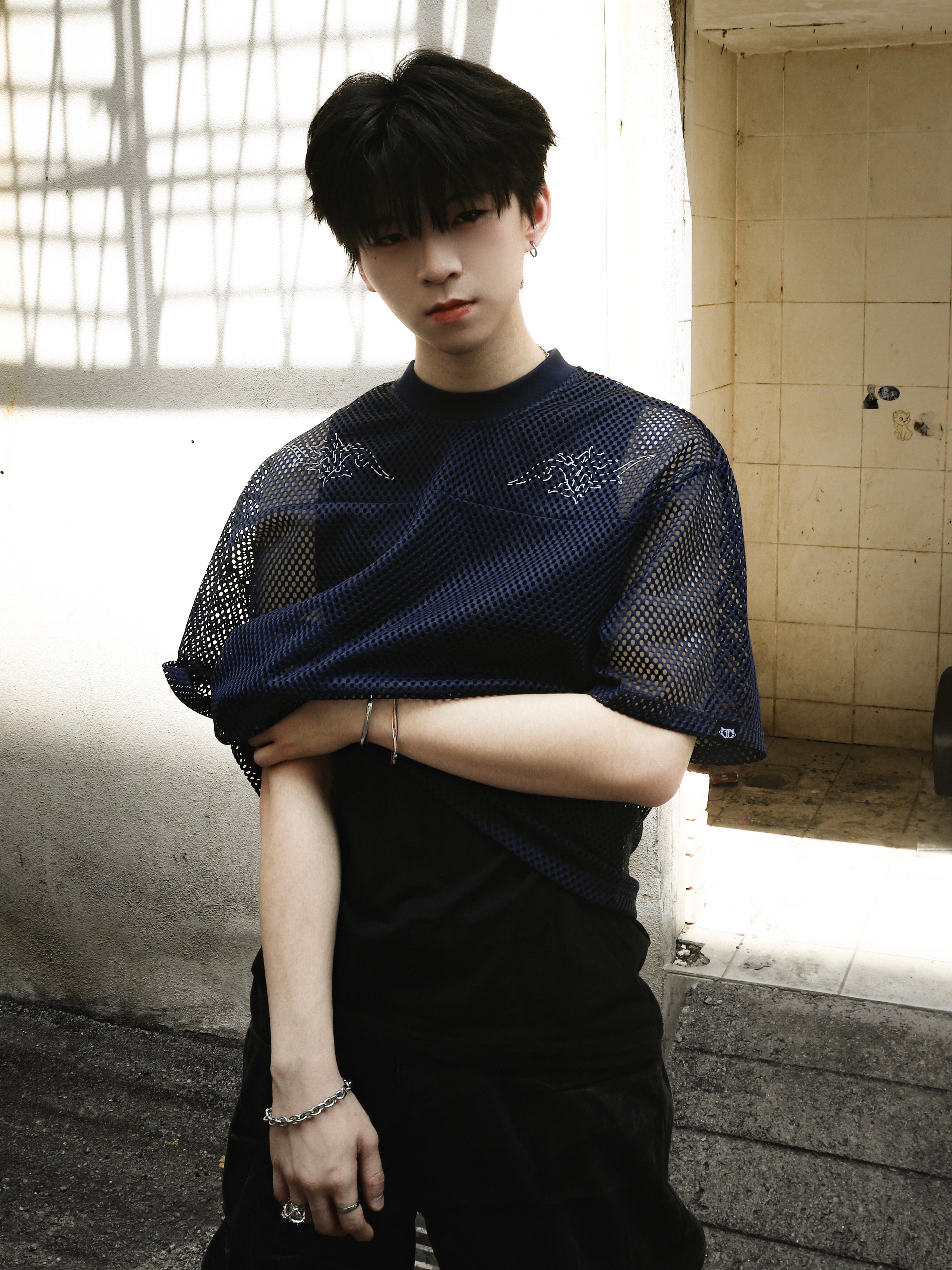 Aura Mesh Tee Navy