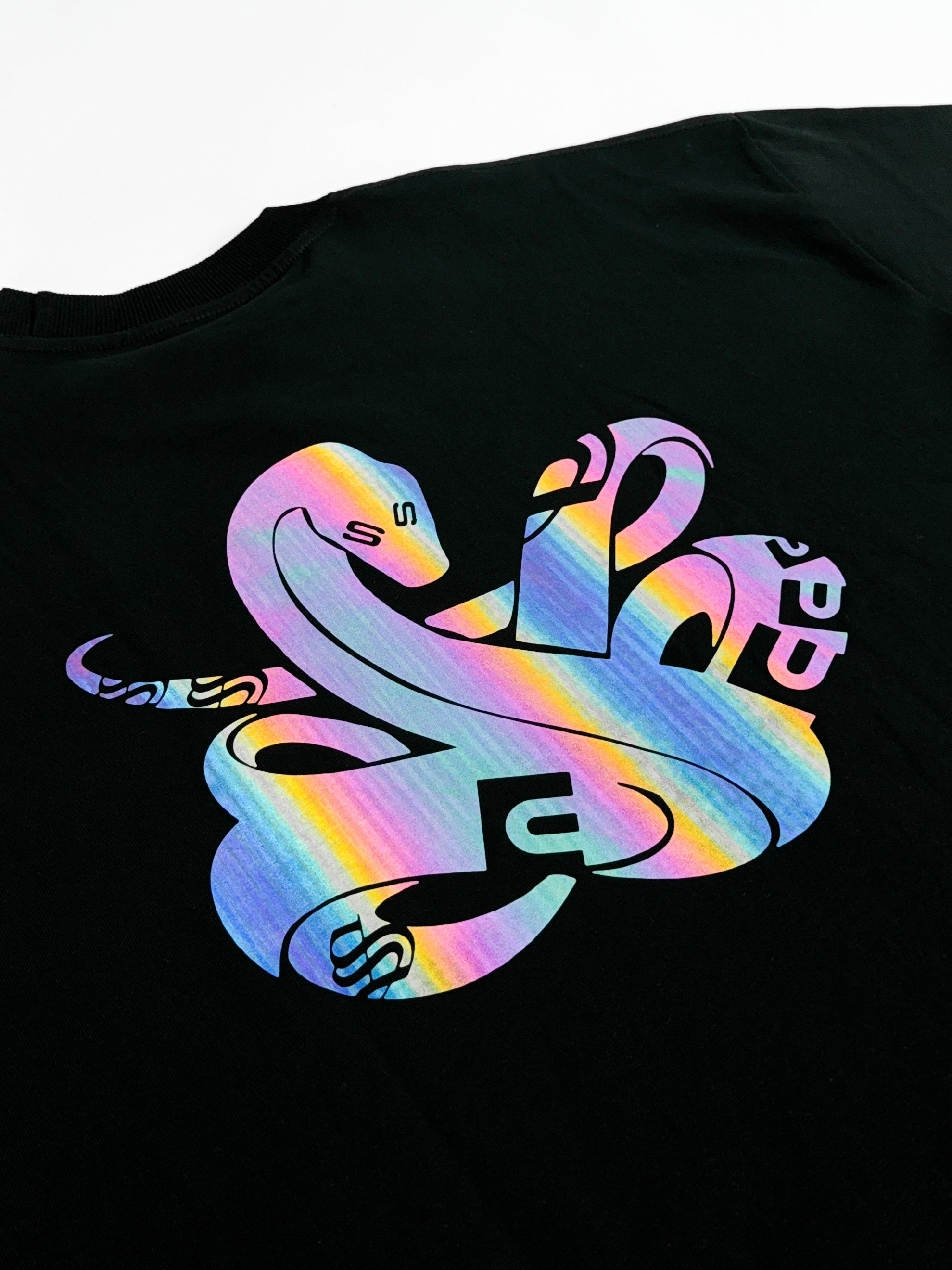 Triple S : Rainbow Reflective Snake Tee Black