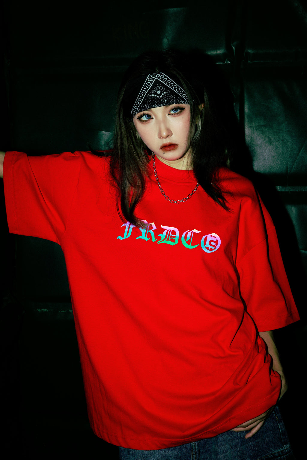 Triple S : Rainbow Reflective Snake Tee Red