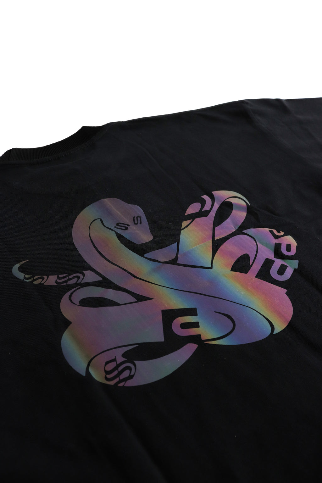 Triple S : Rainbow Reflective Snake Tee Black