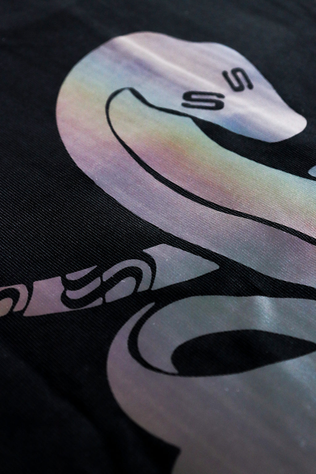 Triple S : Rainbow Reflective Snake Tee Black