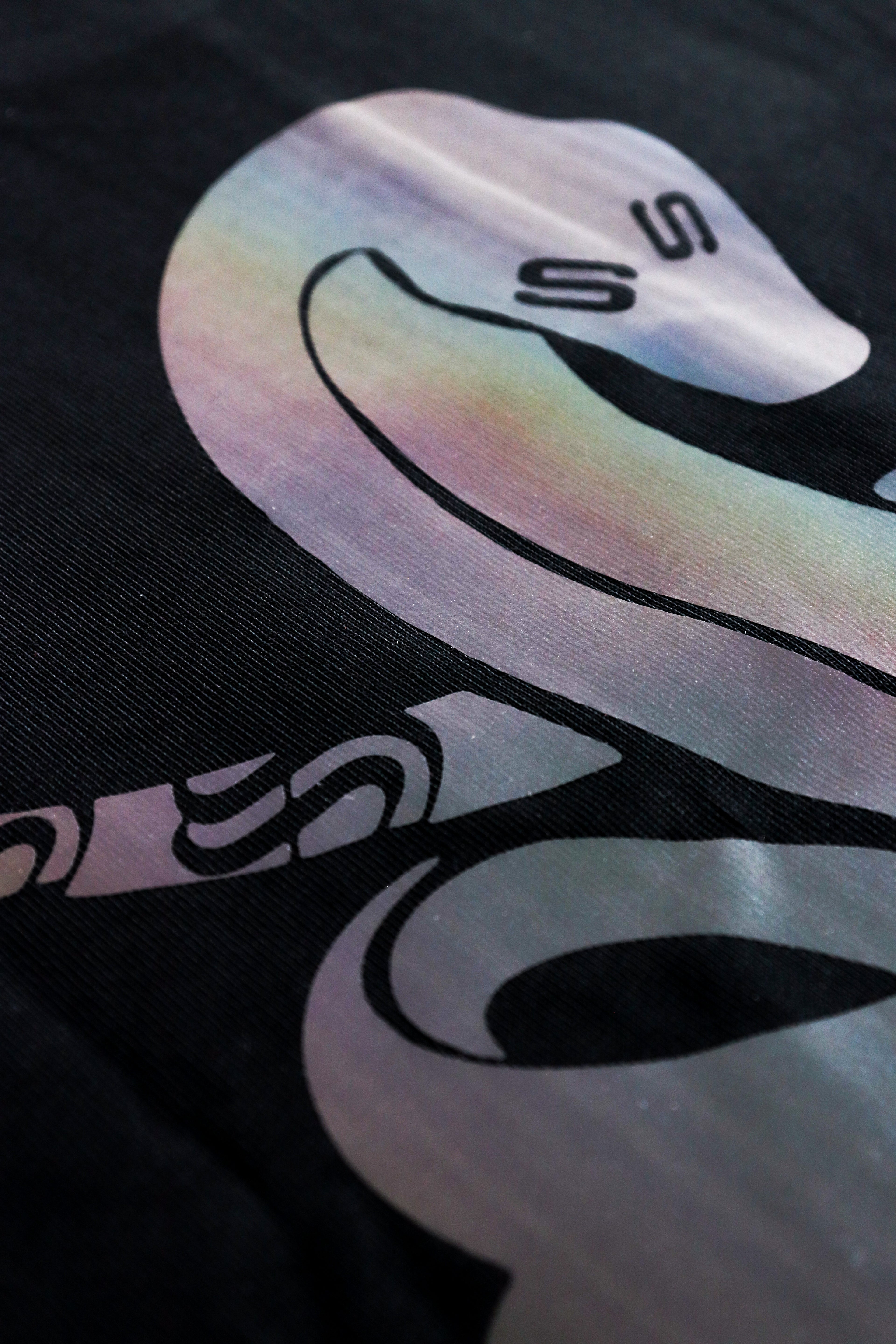 Triple S : Rainbow Reflective Snake Tee Black