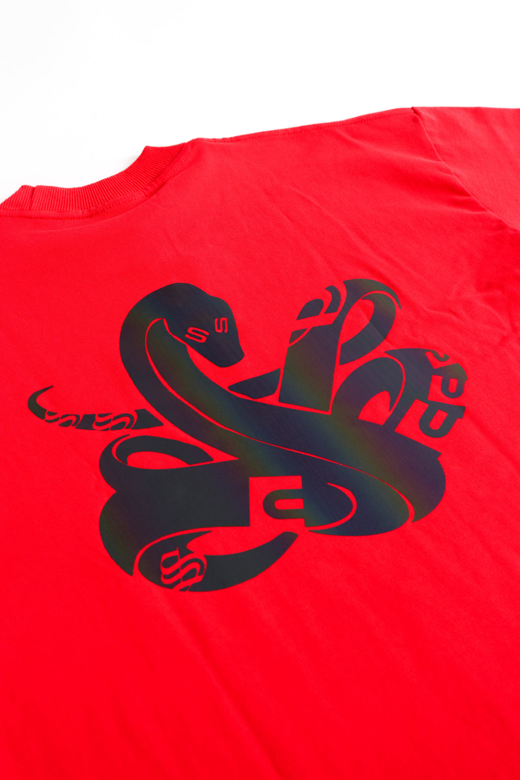 Triple S : Rainbow Reflective Snake Tee Red
