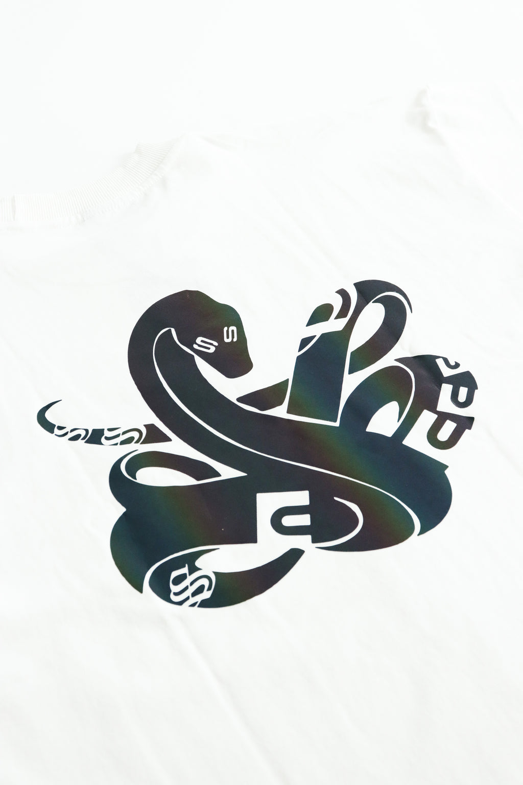 Triple S : Rainbow Reflective Snake Tee White
