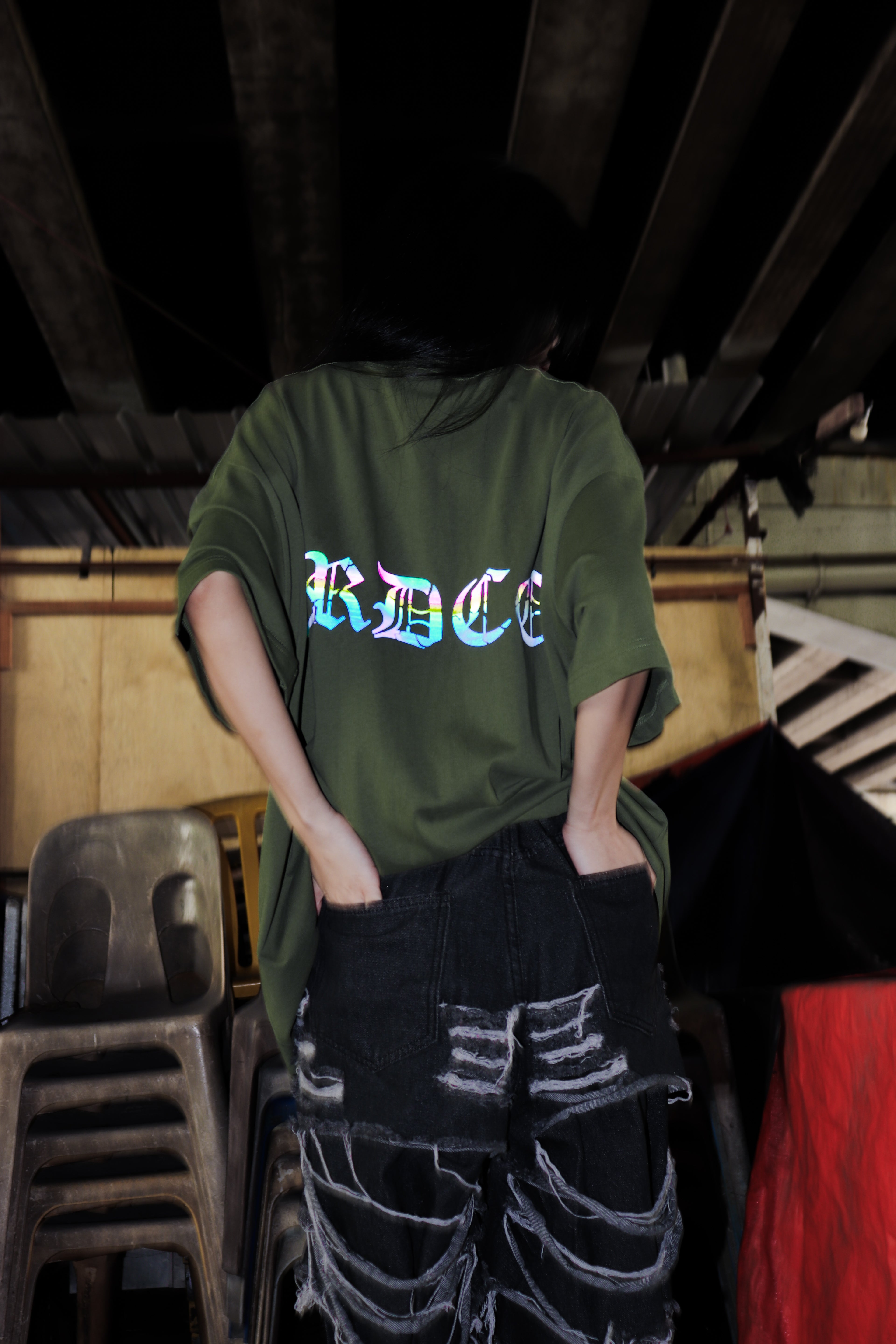 SS25 Rainbow Essential Tee Army