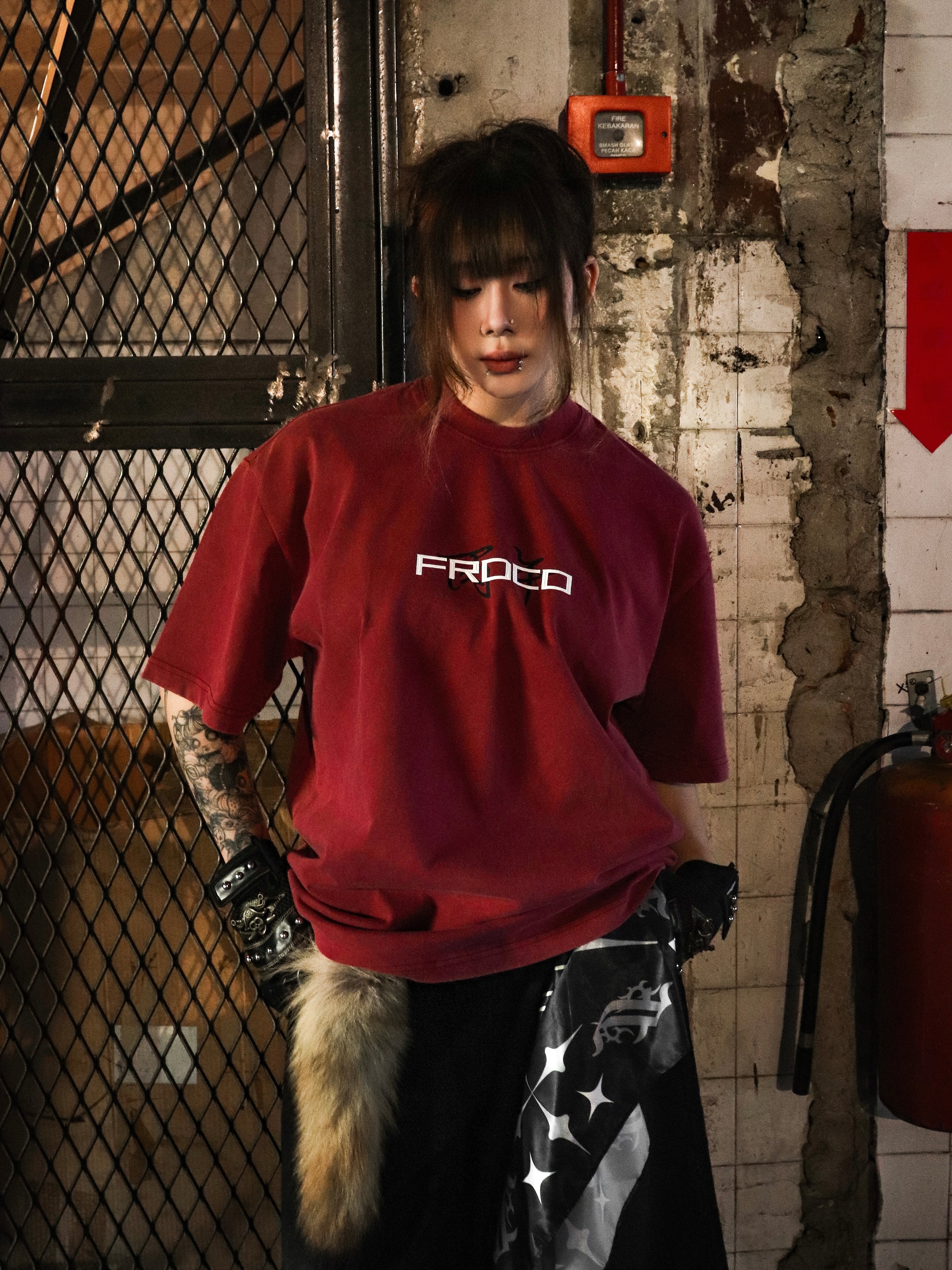 Horse EMP Washed Tee Red