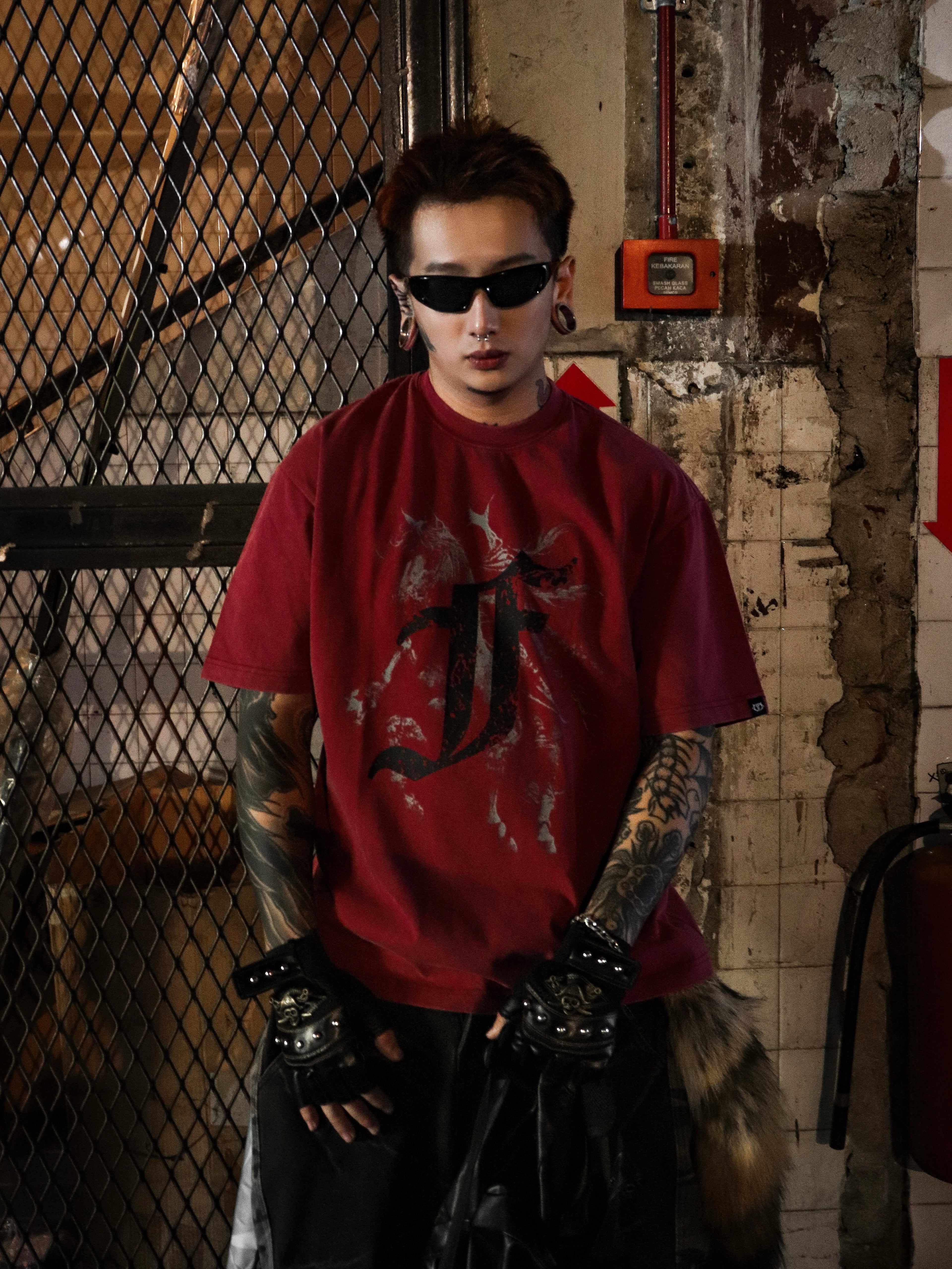 Knight Washed Tee Red